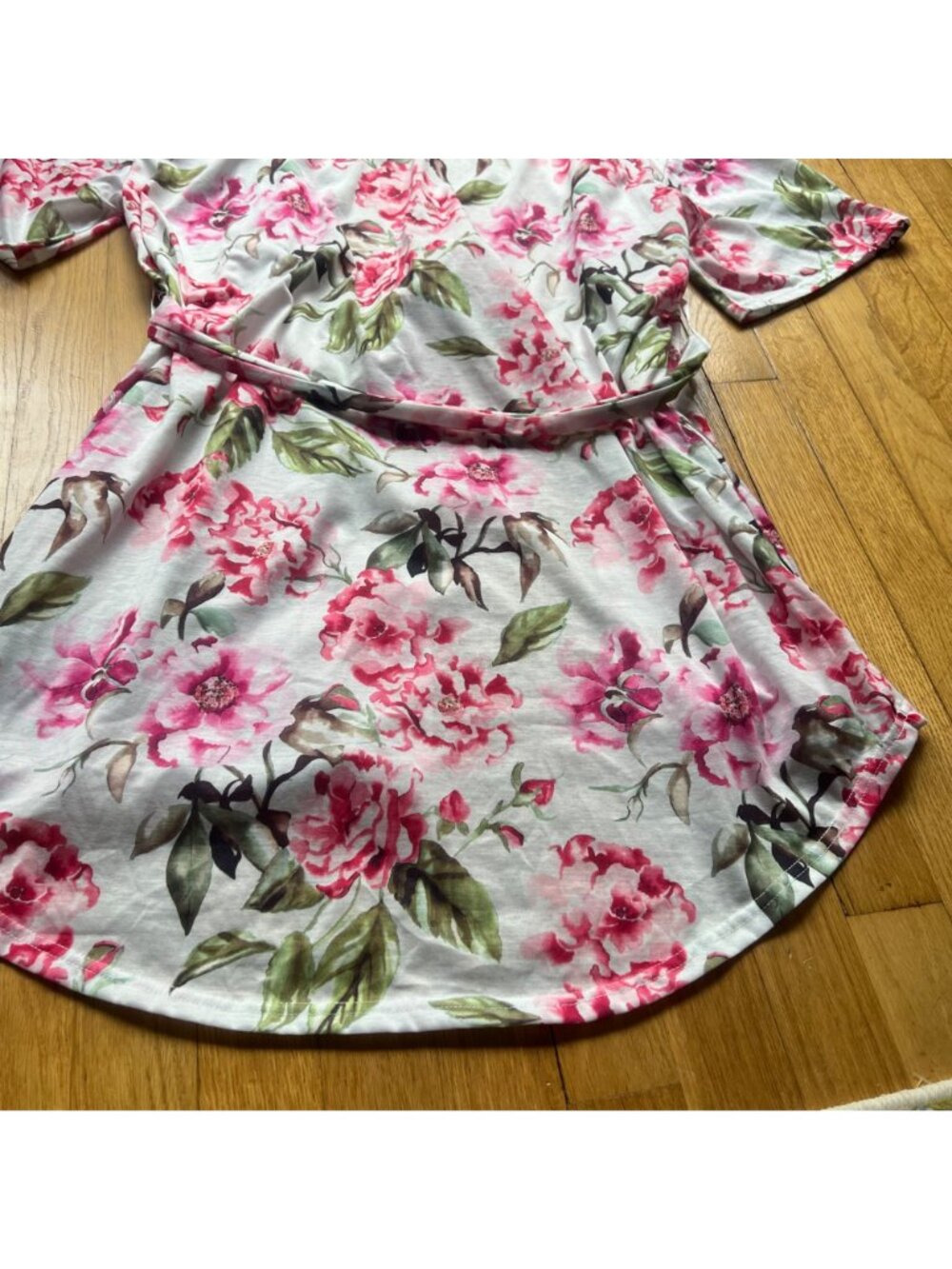 Show Me Your Mumu One Size Cream & Pink Garden of Blooms Floral Brie Kimono Robe - Picture 12 of 13